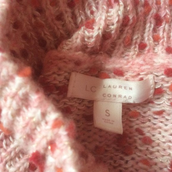 LC Lauren Conrad Pink Patterned Sweater - Picture 4 of 7